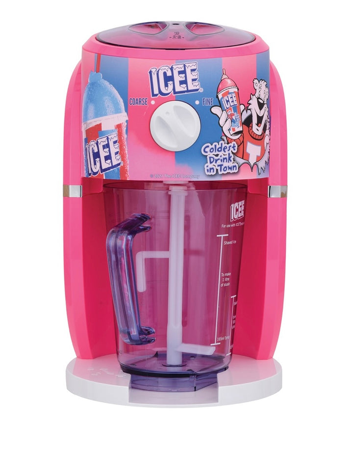 Icee Pink Shaved Ice Machine with Syrup, Cups and Straws