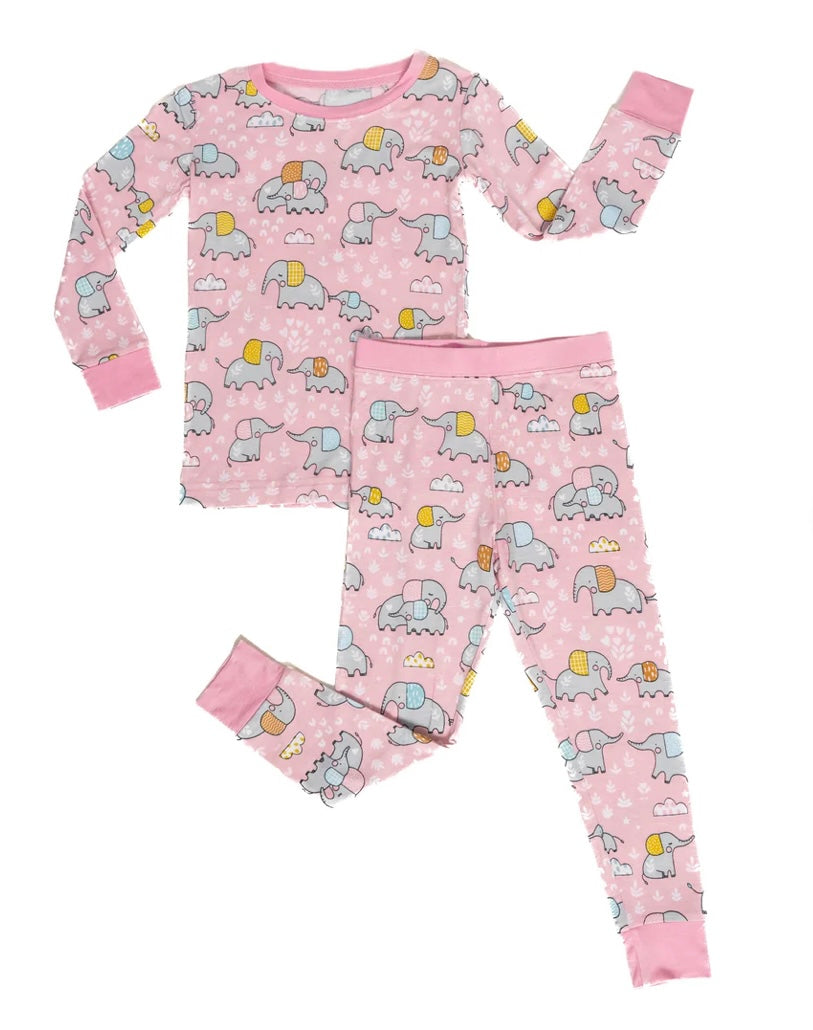 Little Sleepies Pink Elephant Snuggles Pajamas