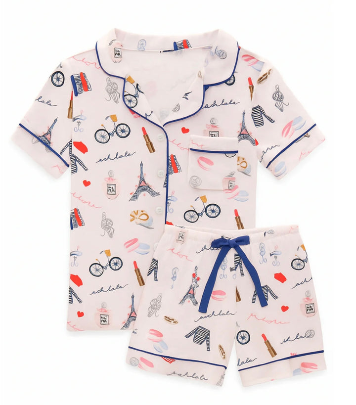 Katie J NYC Junior Lynn Shorts Lounge Set - Paris