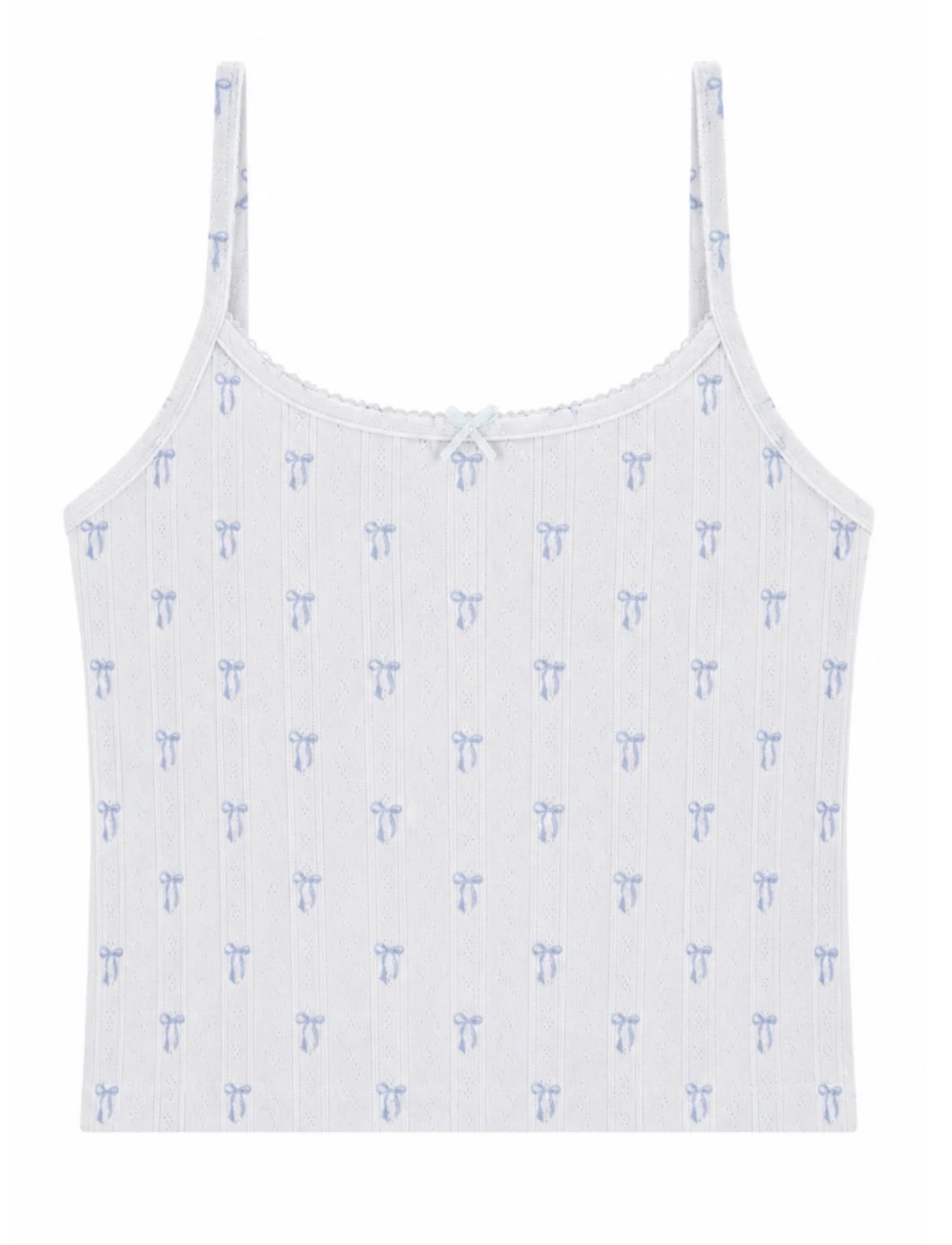 Katie J NYC  Girls/Tween Marina Printed Pointelle Tank - Blue Bows