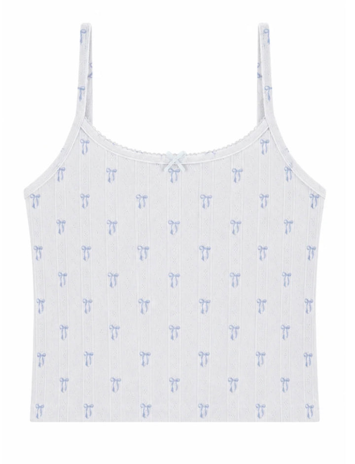 Katie J NYC  Girls/Tween Marina Printed Pointelle Tank - Blue Bows