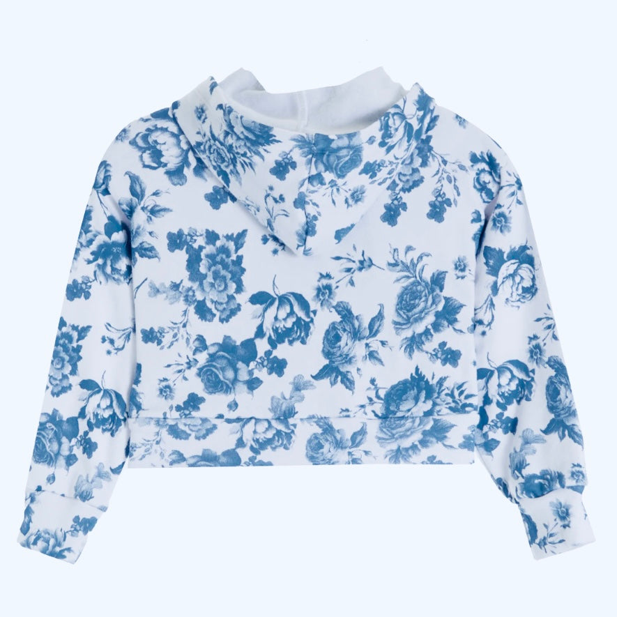 FBZ Flowers by Zoe Tween Zip Hoodie - Blue Toile
