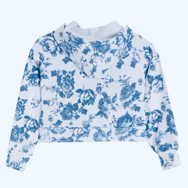 FBZ Flowers by Zoe Tween Zip Hoodie - Blue Toile