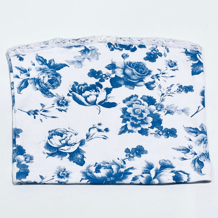 FBZ Flowers by Zoe Tween Maxi Tube Top - Blue Toile