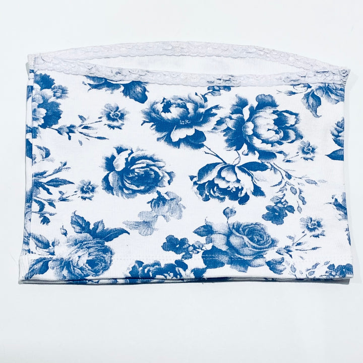FBZ Flowers by Zoe Tween Maxi Tube Top - Blue Toile