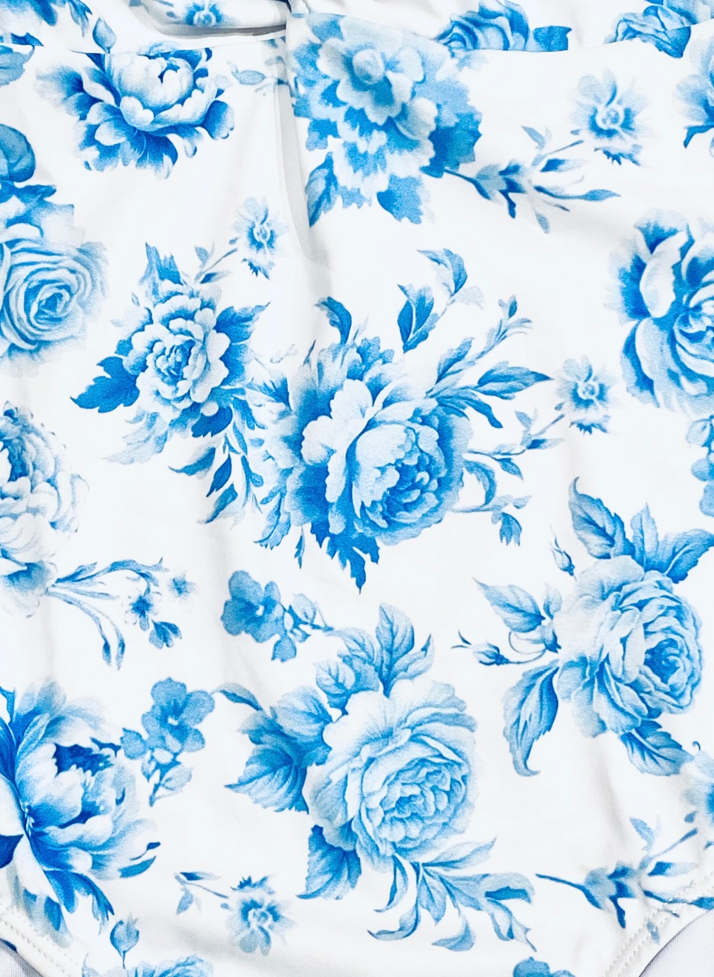 FBZ Flowers By Zoe - Agnes Twist Top One Piece Bathing Suit - Blue Toile