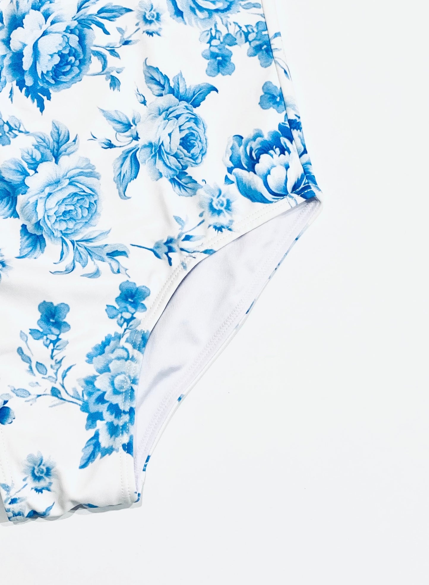 FBZ Flowers By Zoe - Agnes Twist Top One Piece Bathing Suit - Blue Toile