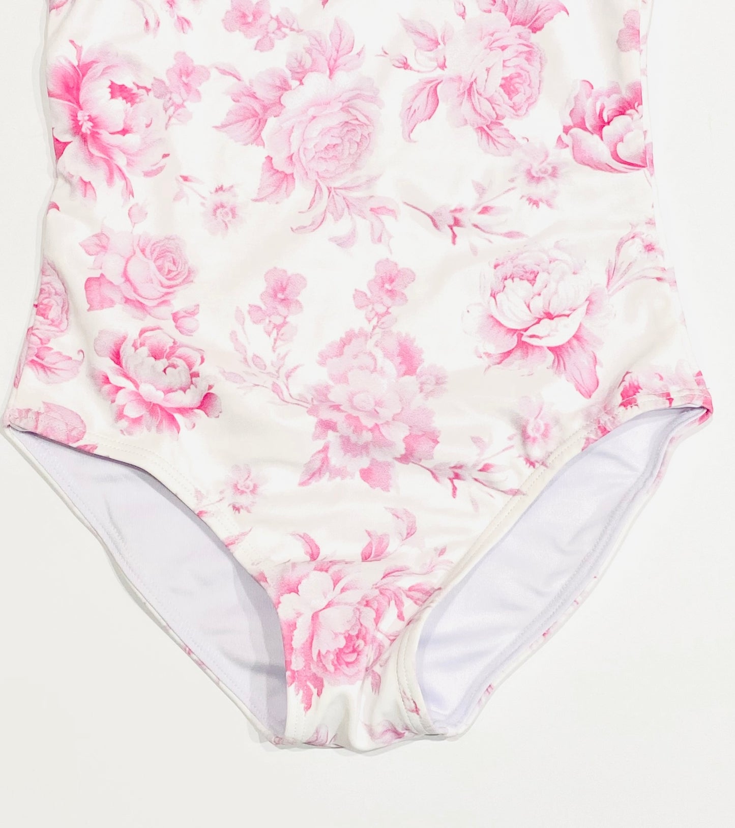 FBZ Flowers By Zoe - Girls Agnes Ruched Strap One Piece Bathing Suit - Pink Toile