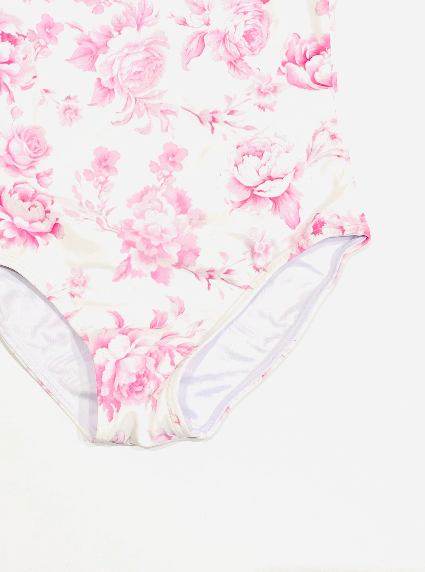 FBZ Flowers By Zoe - Girls Agnes Ruched Strap One Piece Bathing Suit - Pink Toile