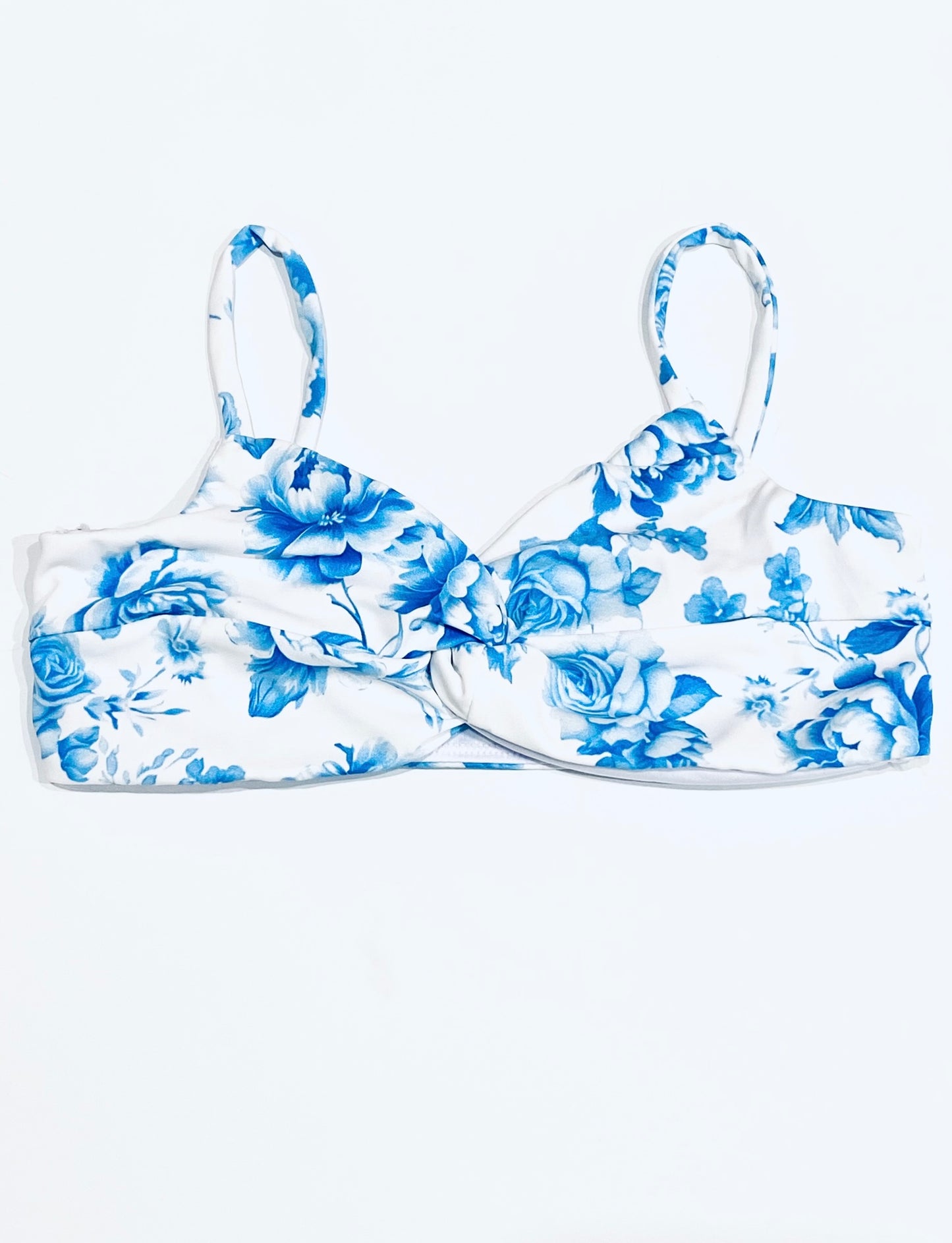 FBZ Flowers By Zoe - Agnes Twist Top Bikini - Blue Toile / Pink Toile