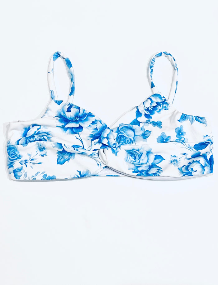 FBZ Flowers By Zoe - Agnes Twist Top Bikini - Blue Toile / Pink Toile