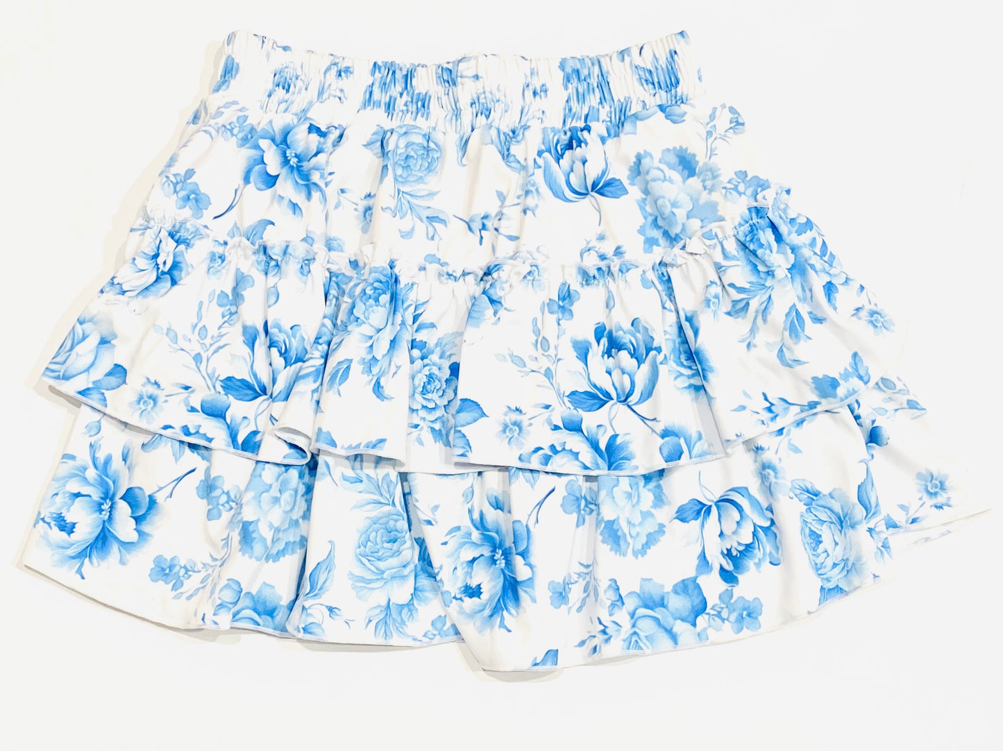 FBZ Flowers By Zoe - 2 Tier Agnes Skirt - Blue Toile / Pink Toile
