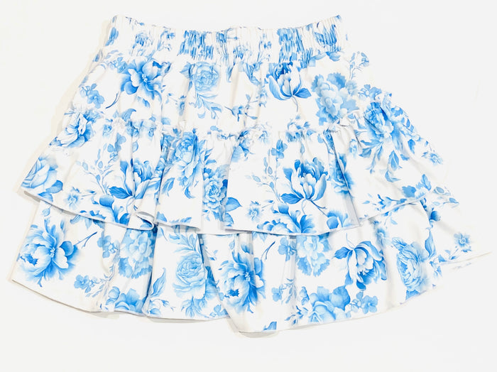 FBZ Flowers By Zoe - 2 Tier Agnes Skirt - Blue Toile / Pink Toile