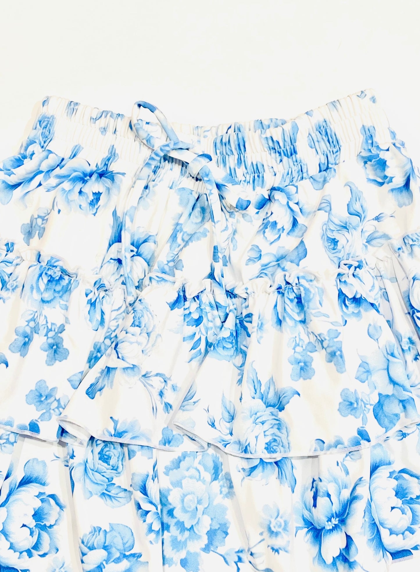 FBZ Flowers By Zoe - 2 Tier Agnes Skirt - Blue Toile / Pink Toile