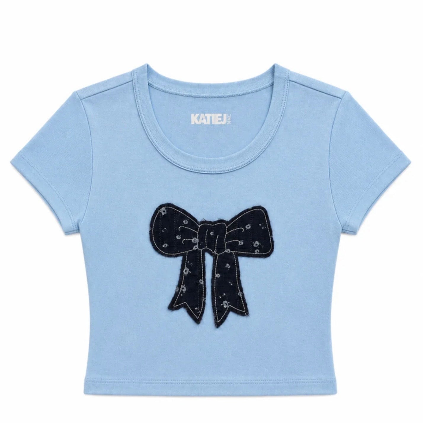 Katie J NYC  Girls/Tween Bow Appliqué Classic Baby Tee