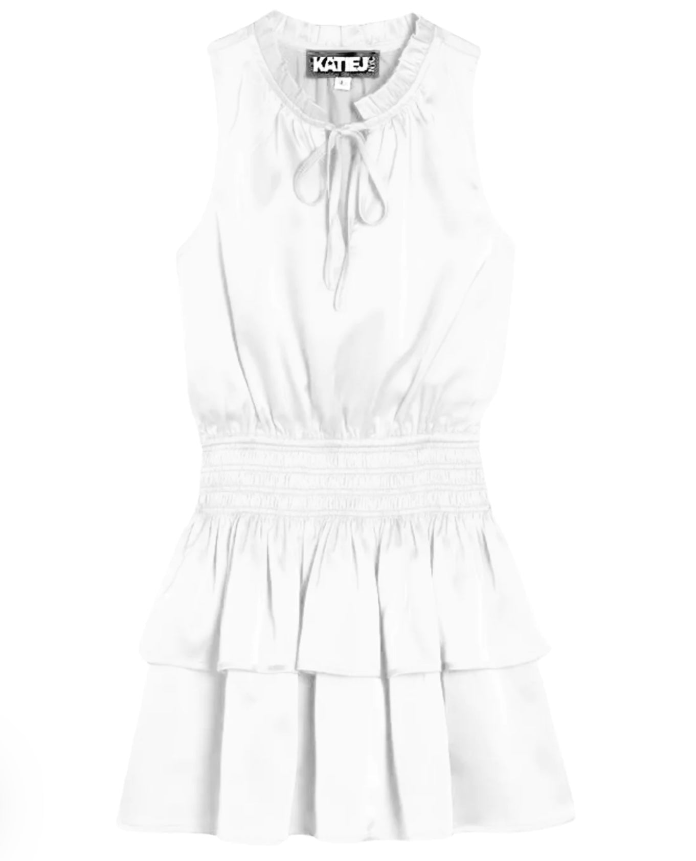 Katie J NYC  Junior Becca Satin Dress - White