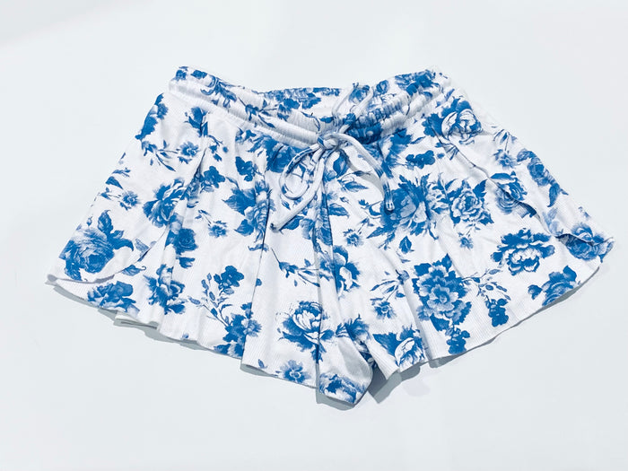 FBZ Flowers by Zoe Tween Butterfly Shorts - Blue Toile