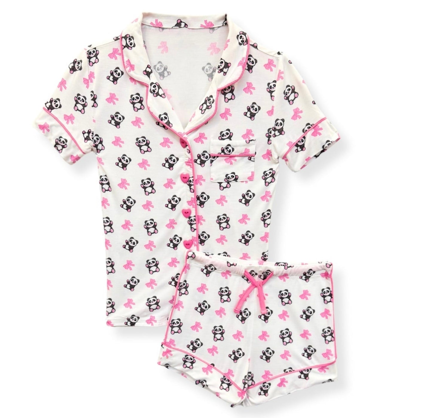 Katie J NYC Junior Lynn Shorts Lounge Set - Panda