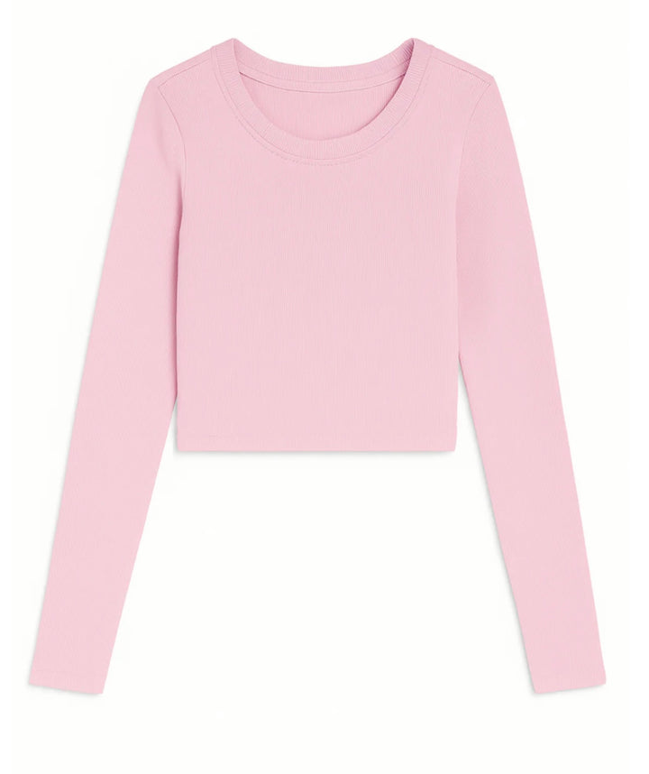 Katie J NYC Girls Tween Livi Long Sleeve Tee Ribbed Tee 2.0 (LONGER) - BALLET PINK