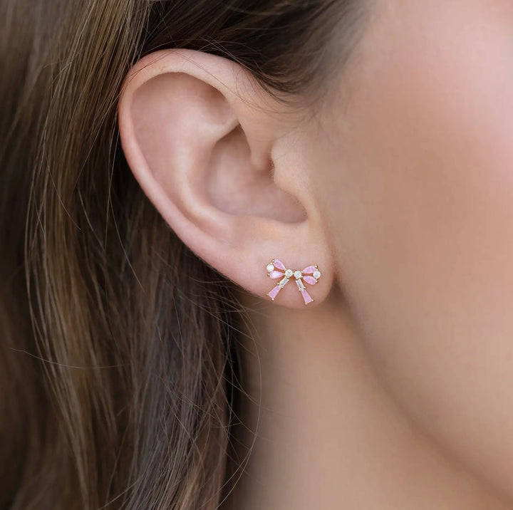Girls Crew - Chassé Checkered Bow Studs Earrings