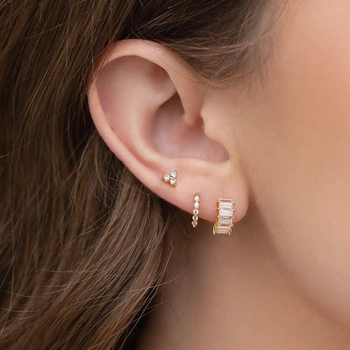 Girls Crew - Bling Baguette Huggie Hoops