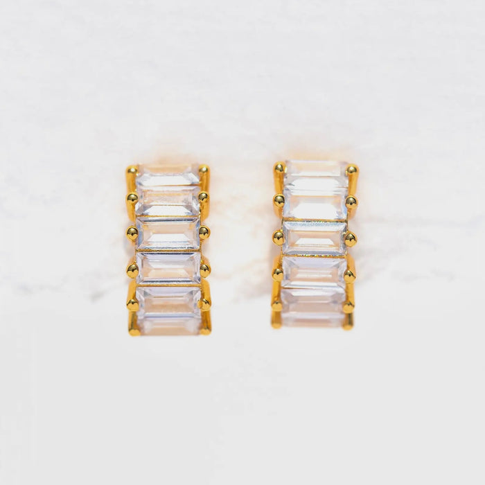 Girls Crew - Bling Baguette Huggie Hoops
