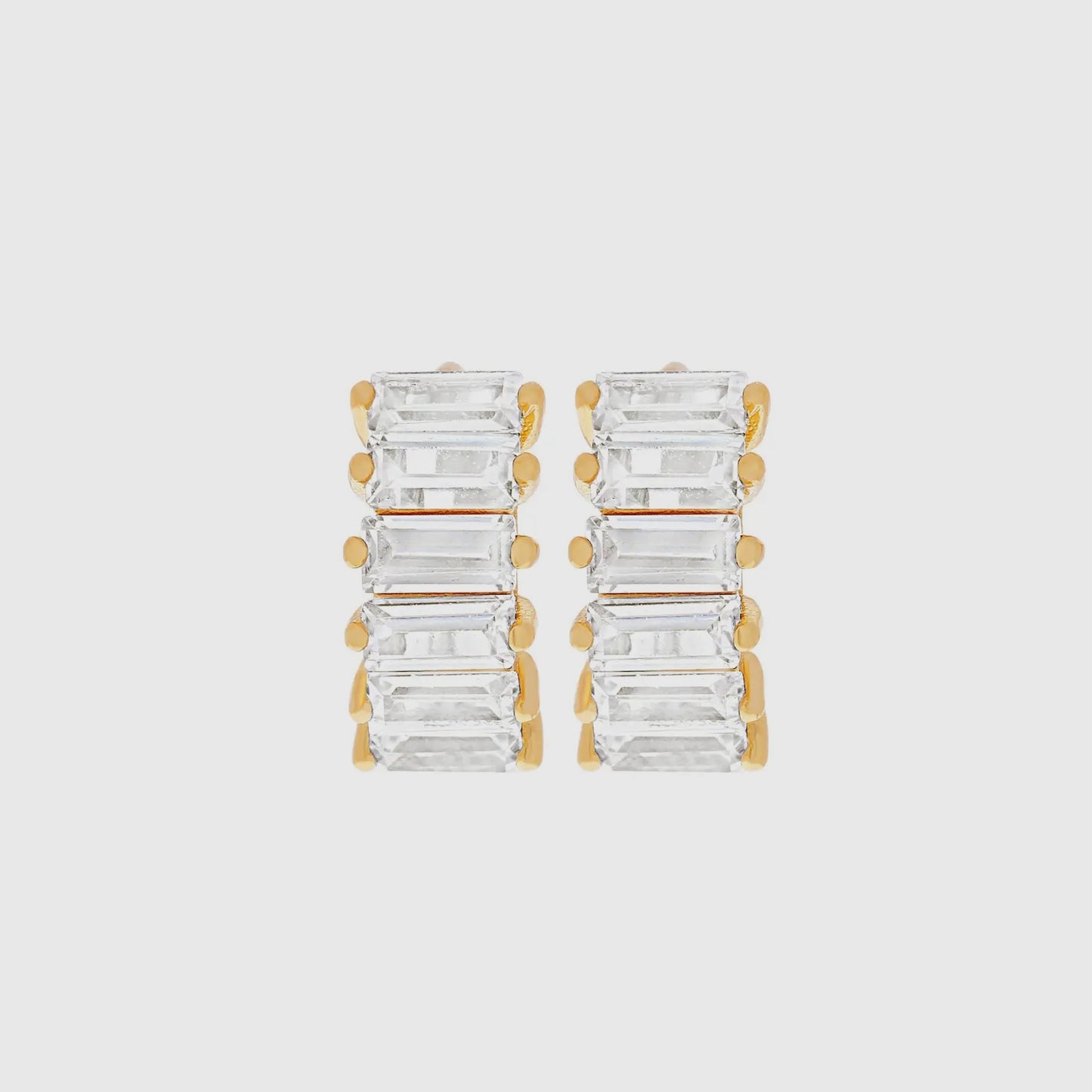 Girls Crew - Bling Baguette Huggie Hoops