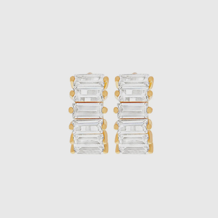 Girls Crew - Bling Baguette Huggie Hoops