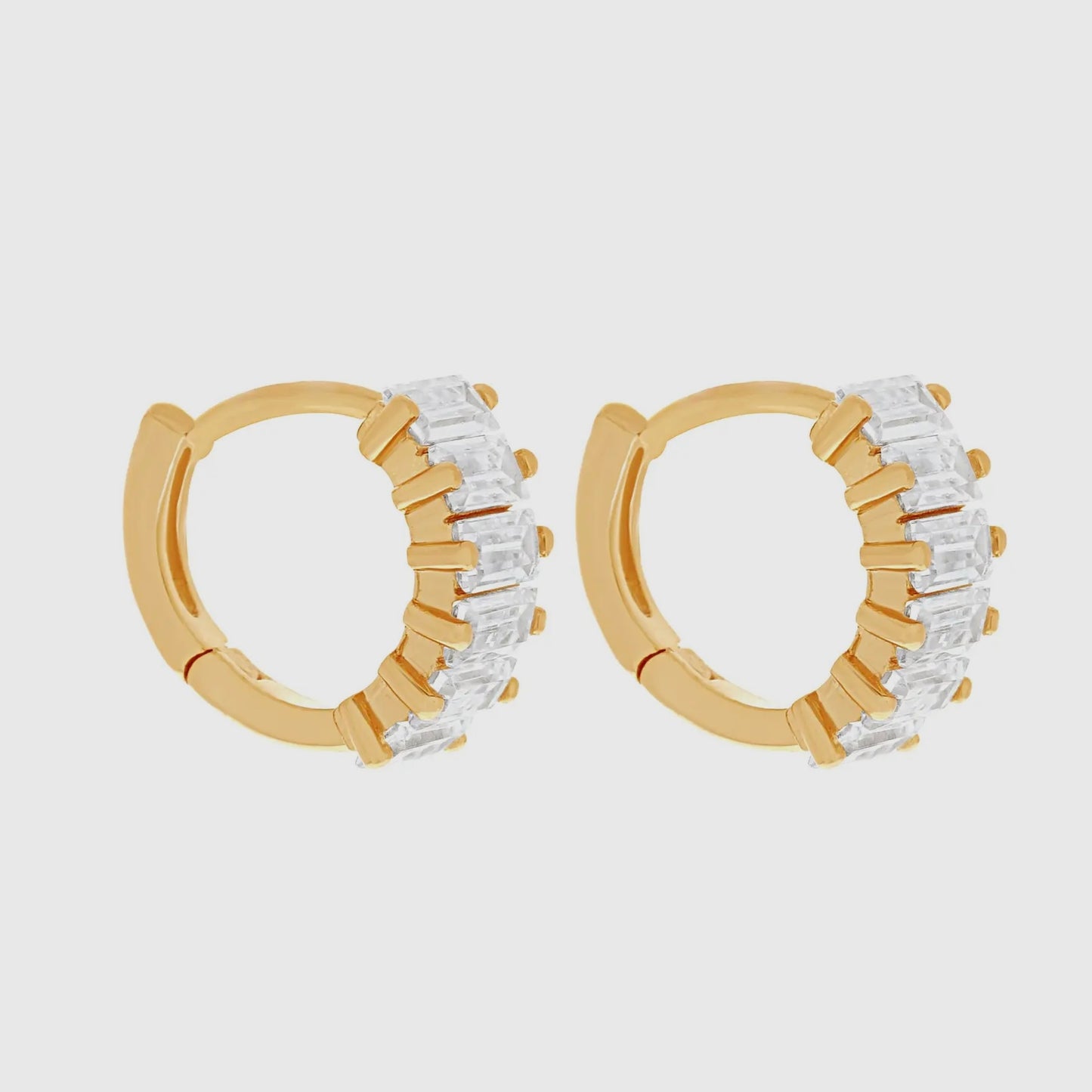 Girls Crew - Bling Baguette Huggie Hoops
