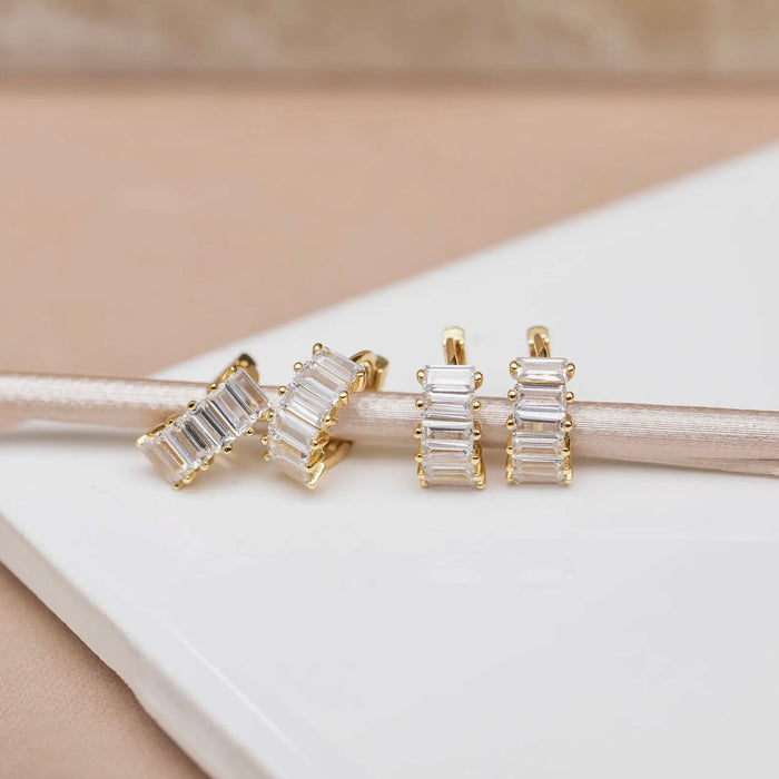 Girls Crew - Bling Baguette Huggie Hoops