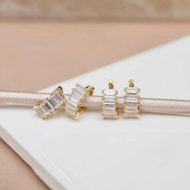 Girls Crew - Bling Baguette Huggie Hoops