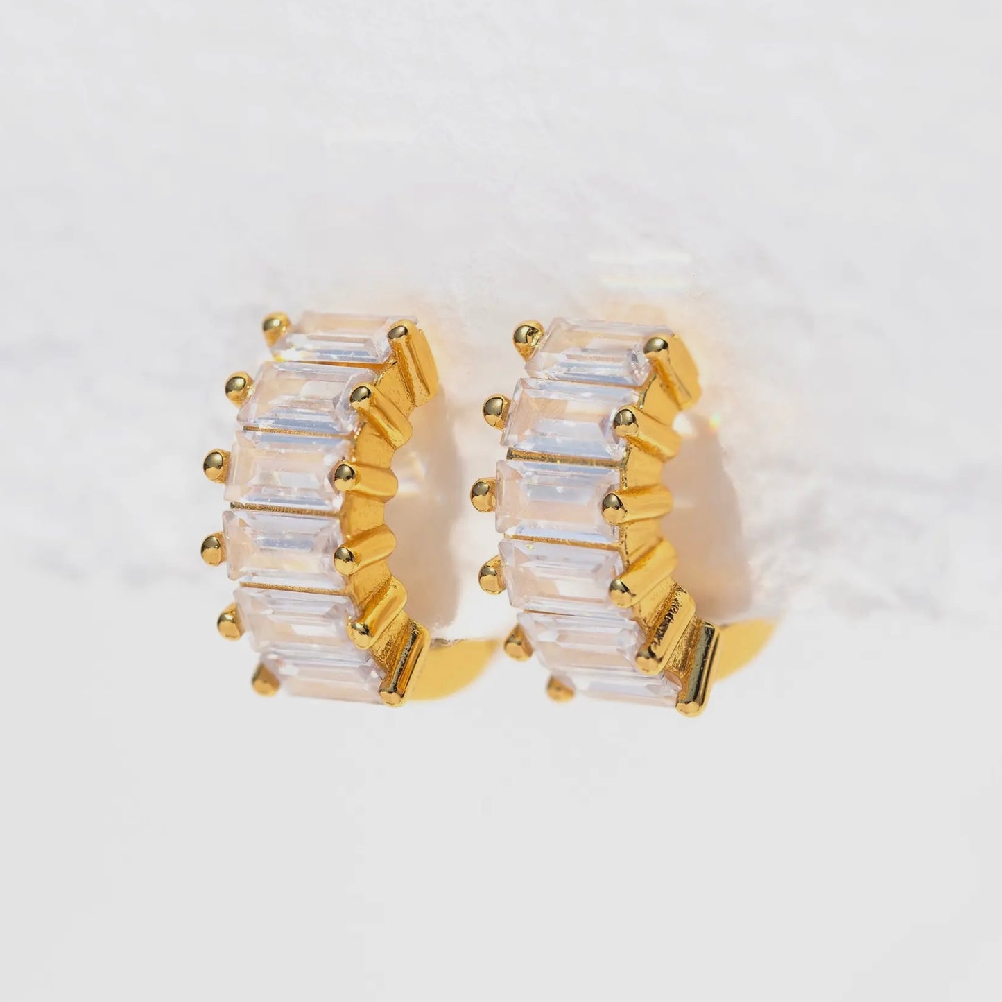 Girls Crew - Bling Baguette Huggie Hoops