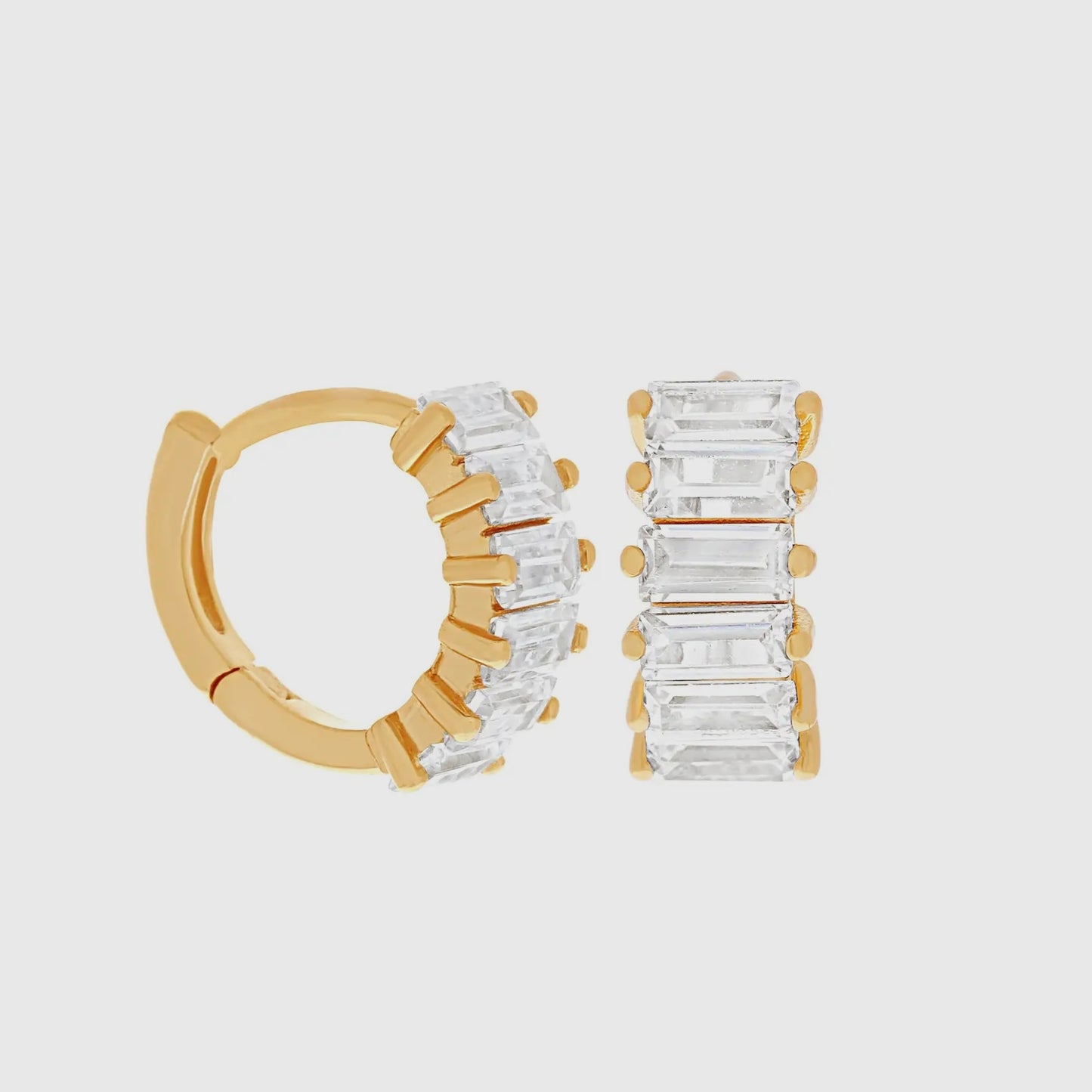 Girls Crew - Bling Baguette Huggie Hoops