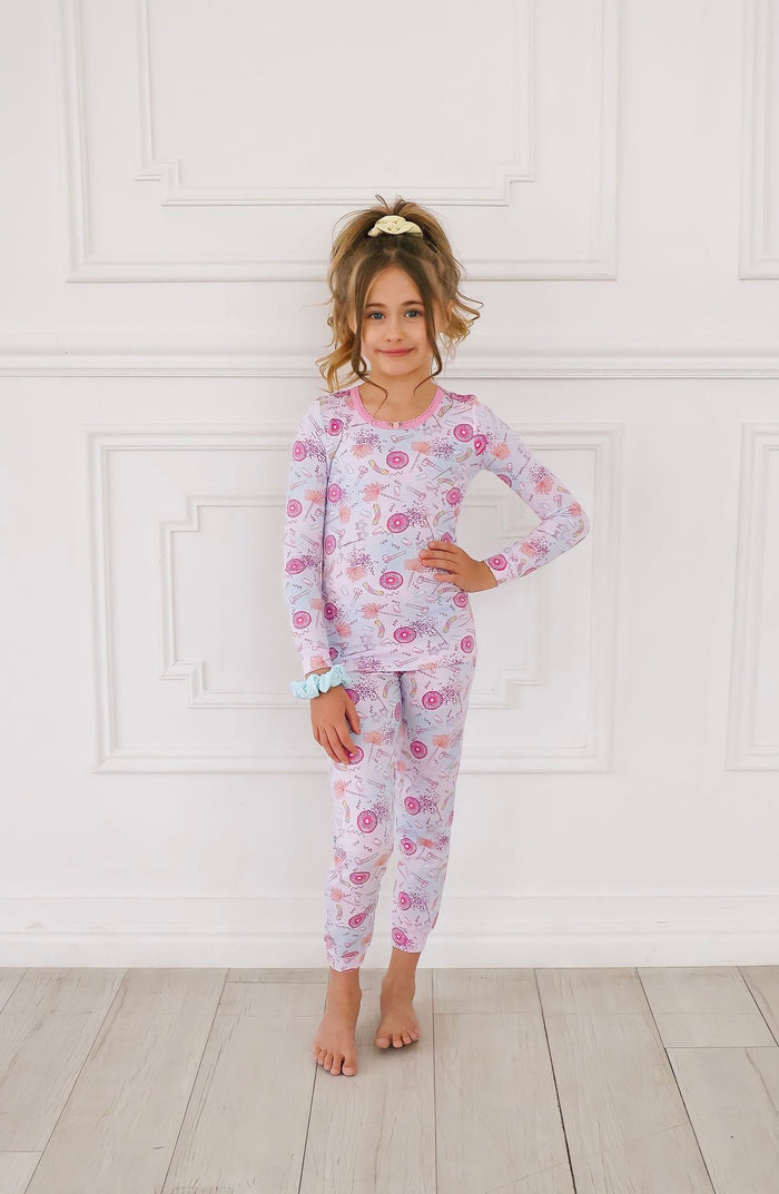 Esme Girl s Party Long Sleeve Top Legging Pajama Set