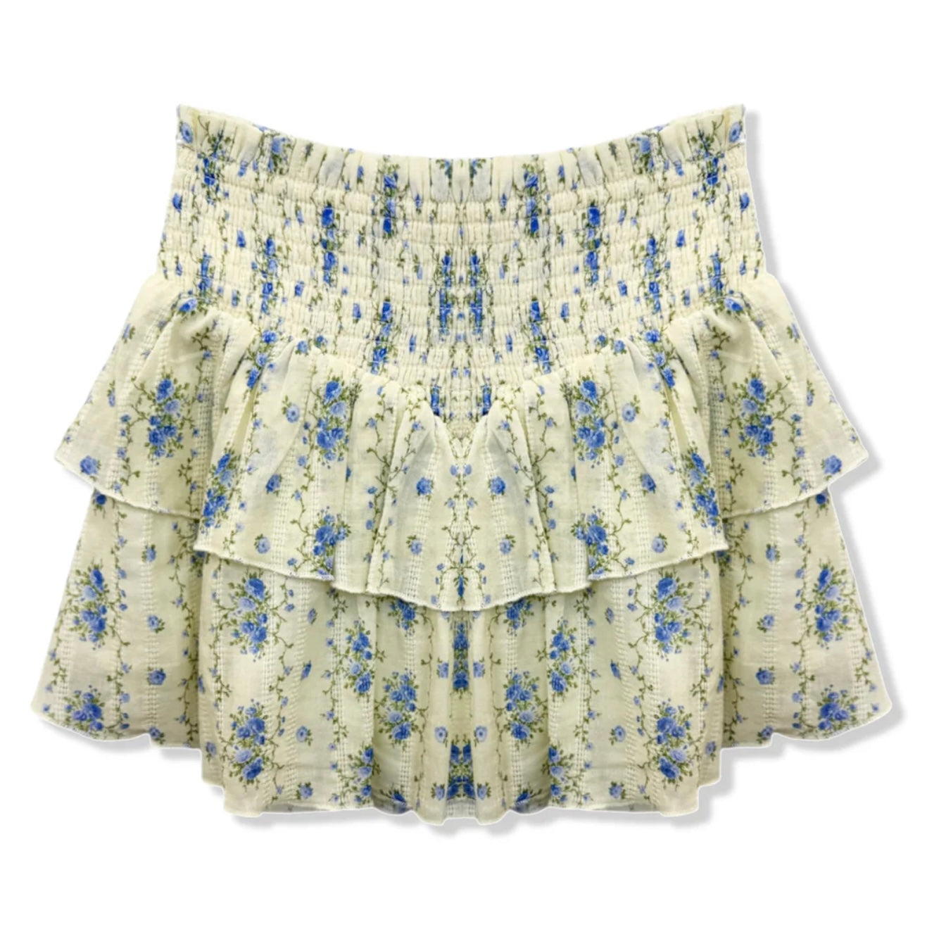 Katie J NYC  Girls Tween Brooke Skirt - Creme Floral Stripe