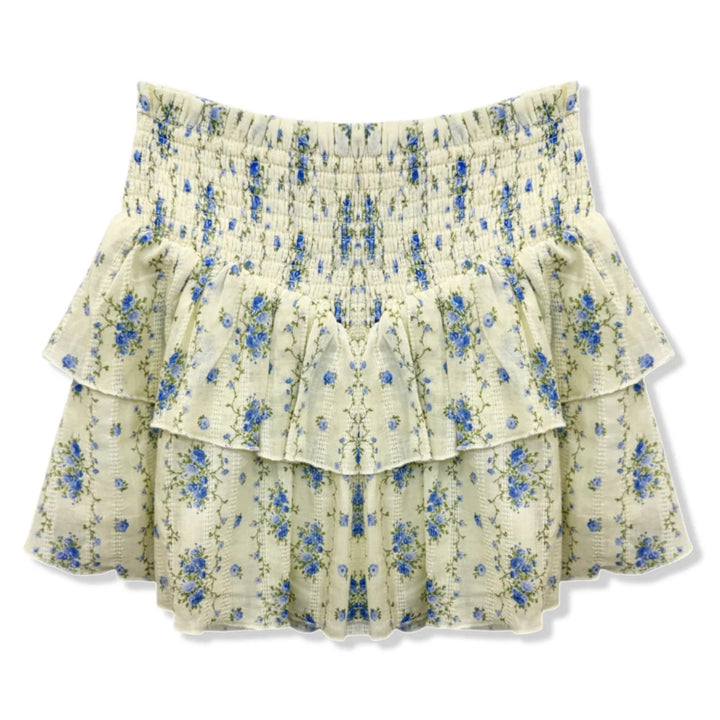 Katie J NYC  Girls Tween Brooke Skirt - Creme Floral Stripe