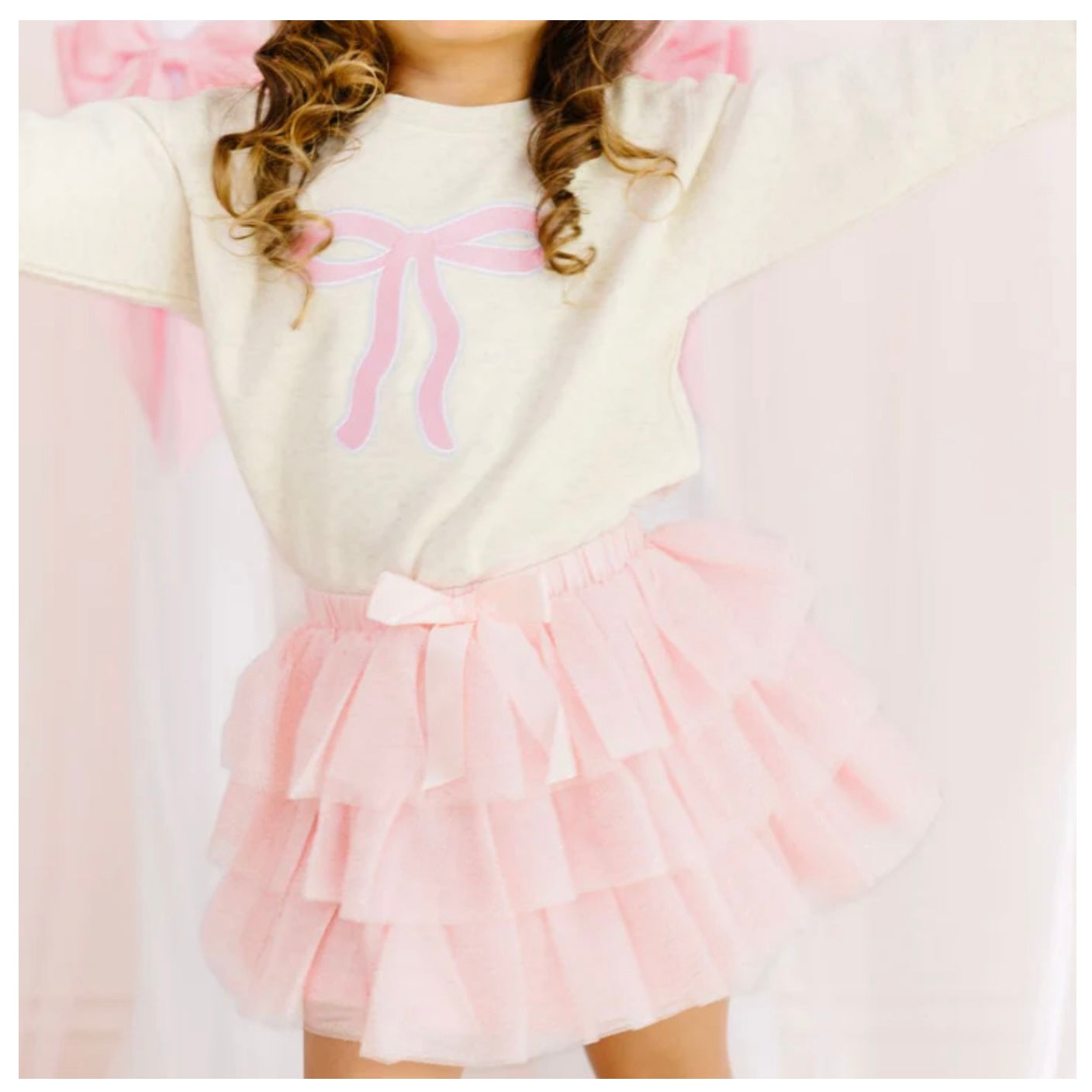 Sweet Wink’s Coquette Pink Bow Tiered Tutu