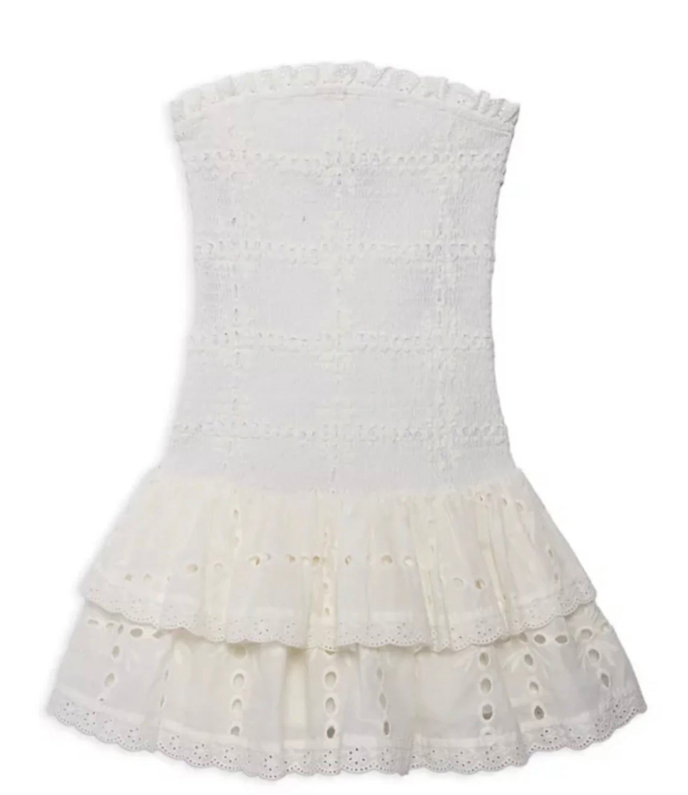 Katie J NYC  Girls Tween Melina Drop Waist Ruffle Dress - White Eyelet