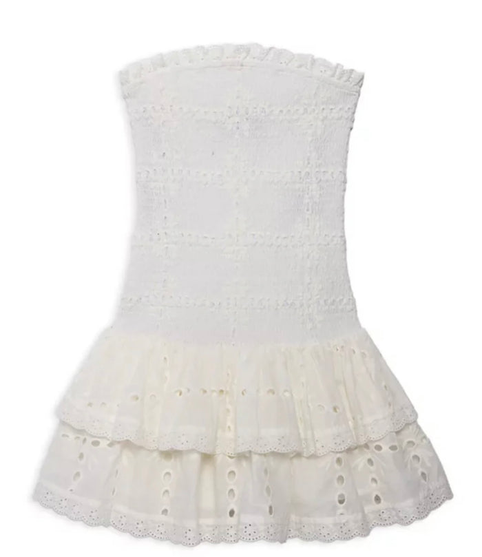 Katie J NYC  Girls Tween Melina Drop Waist Ruffle Dress - White Eyelet
