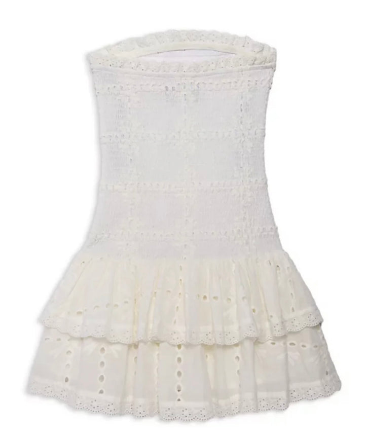 Katie J NYC  Girls Tween Melina Drop Waist Ruffle Dress - White Eyelet