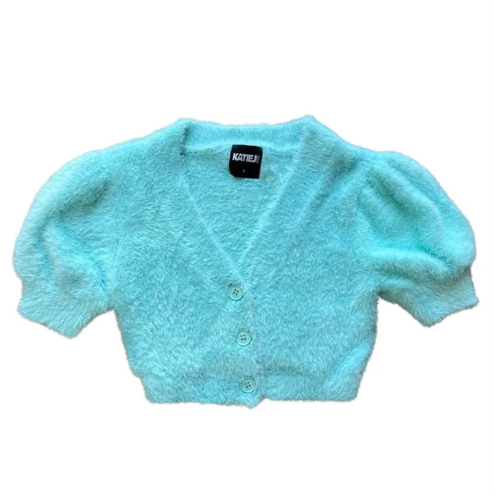 Katie J NYC  Tween Mara Puff Sleeve Sweater - Aqua