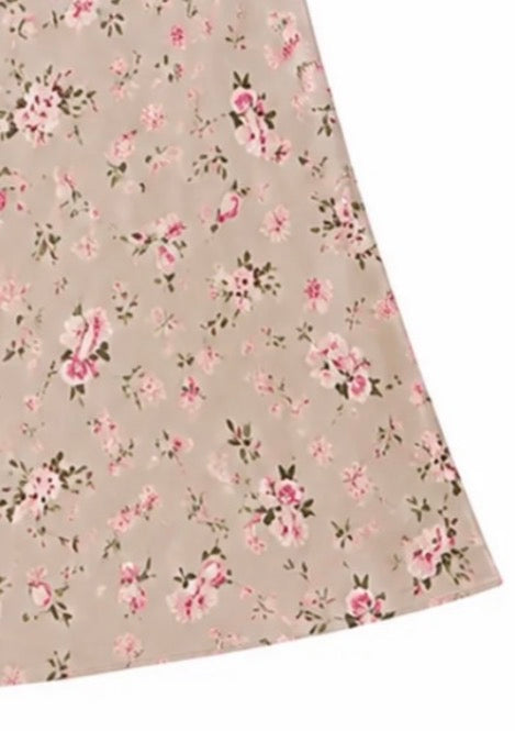 Katie J NYC  Girls Tween Anastasia Satin Maxi Skirt - Golden Autumn Floral