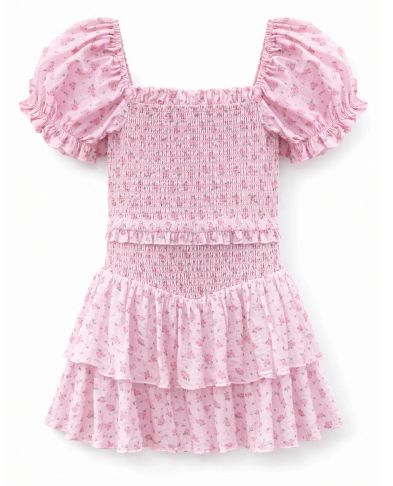 Katie J NYC  Girls Tween Lainey Print Dress - Blush Rose Ditsy