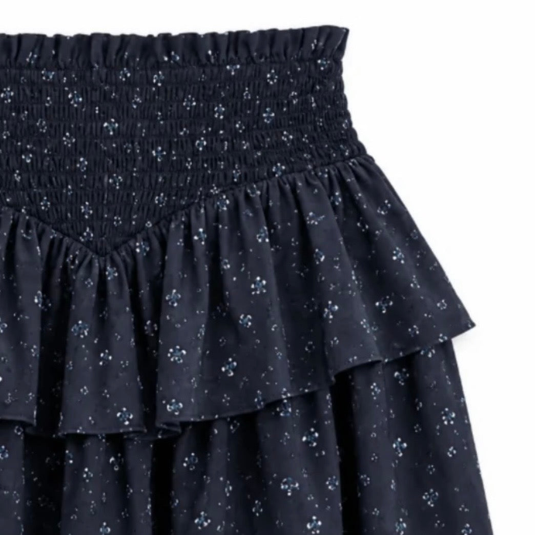 Katie J NYC Tween Brooke Skirt - Evening Blue Garden Bloom