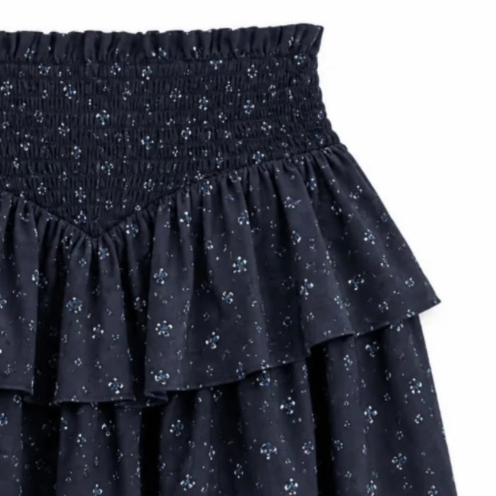 Katie J NYC Tween Brooke Skirt - Evening Blue Garden Bloom