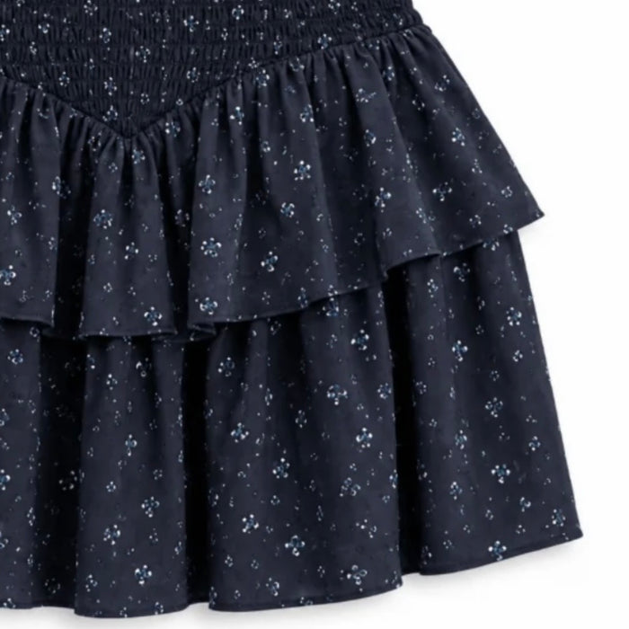 Katie J NYC Tween Brooke Skirt - Evening Blue Garden Bloom