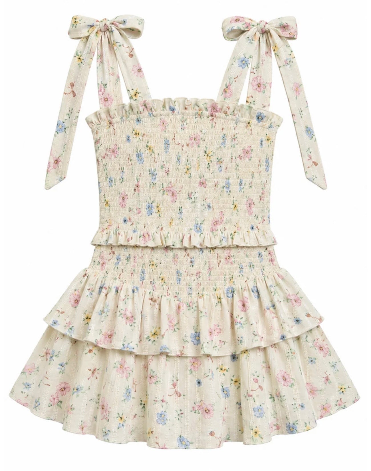 Katie J NYC  Tween Emerson Dress - Cream Tossed Floral