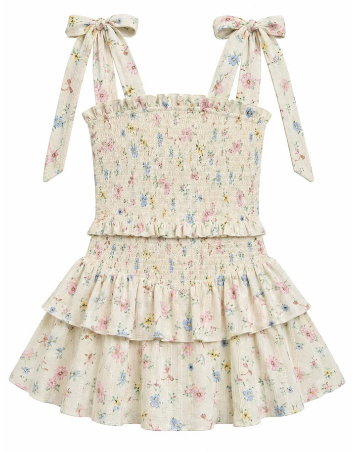 Katie J NYC  Tween Emerson Dress - Cream Tossed Floral