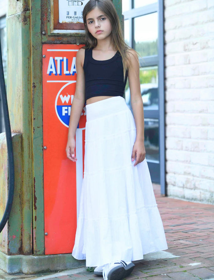 Katie J NYC  Girls Tween Meadow Maxi Skirt  - Baby Blue