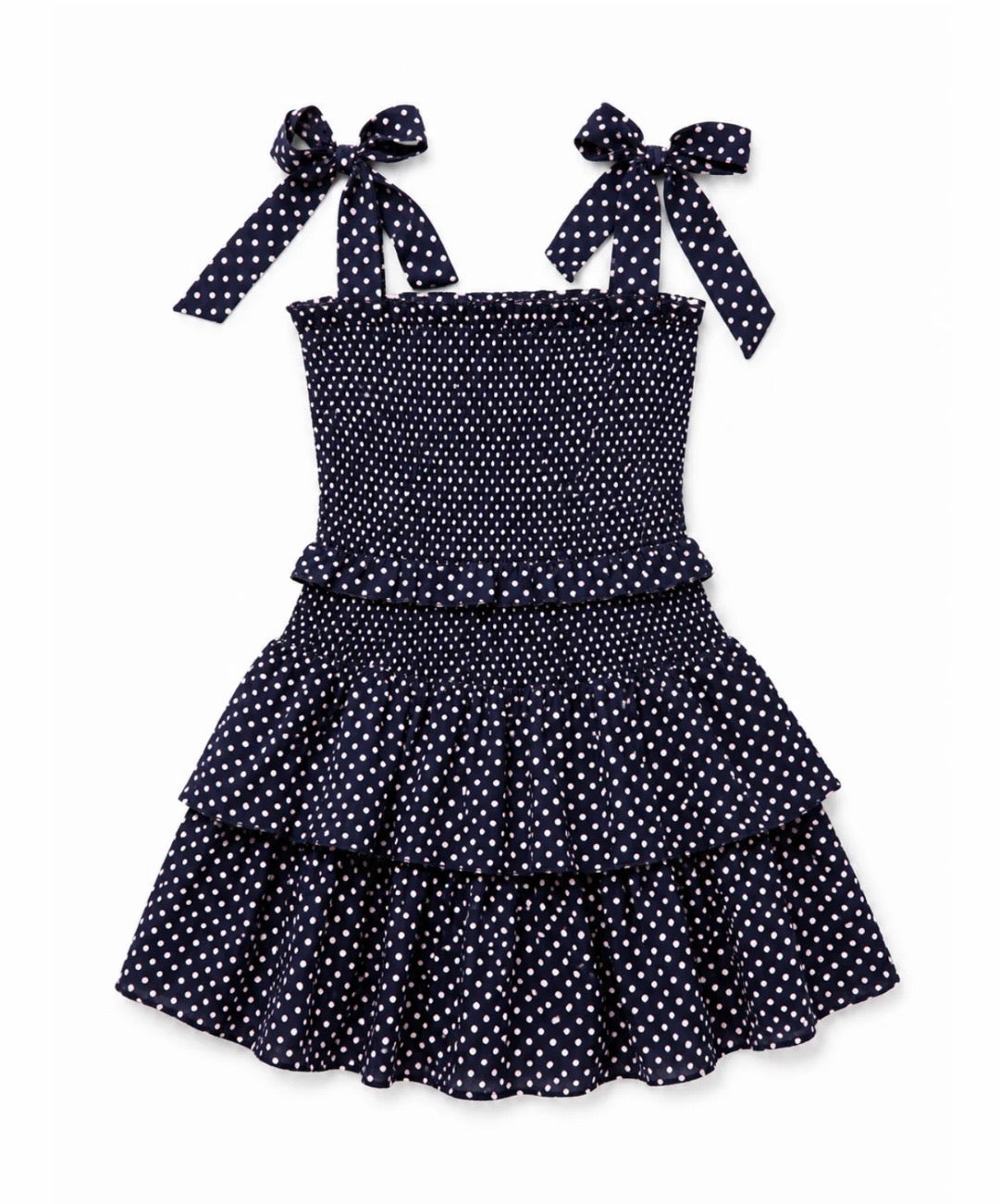 Katie J NYC  Tween Emerson Dress - Evening Blue Blush Polka Dot